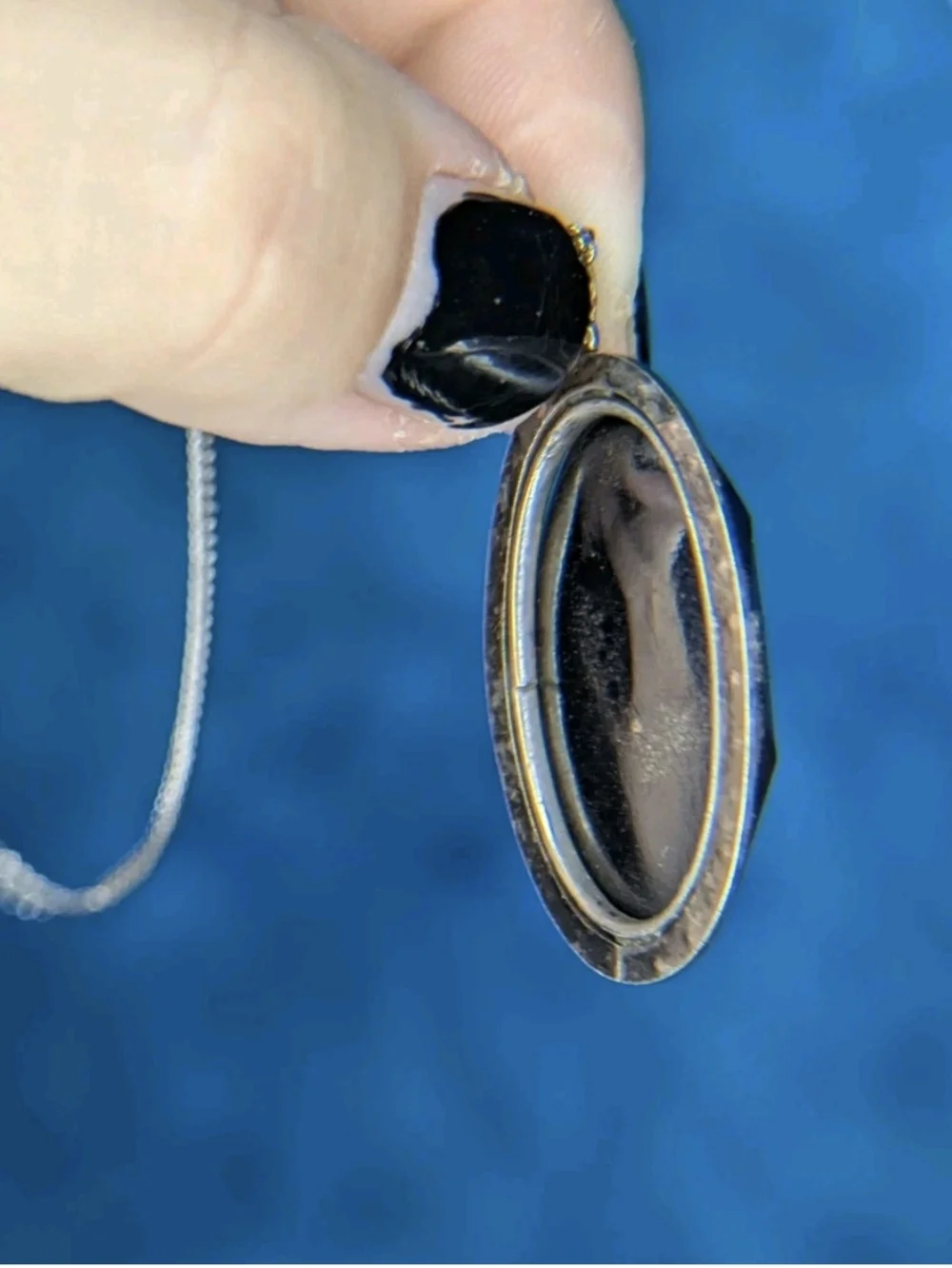 Vintage 60s Japanese Estate Necklace Stamped Silver With Gemstone Pendant
